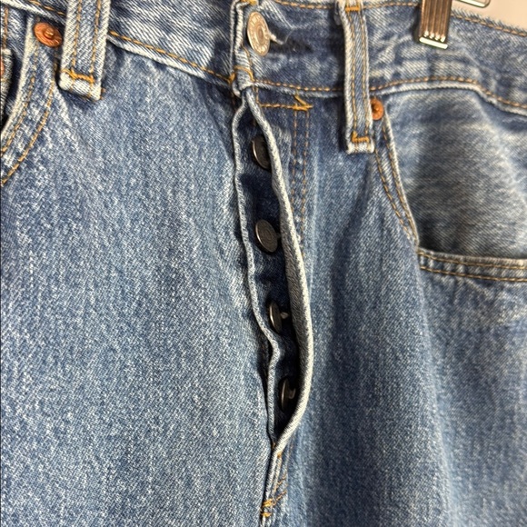 Levi's Classic 501 Button Fly Blue Straight Jeans Classic Fit - Picture 5 of 13